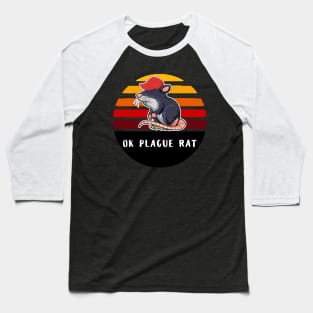 OK Plague Rat Red Hat Rat Gradient Baseball T-Shirt